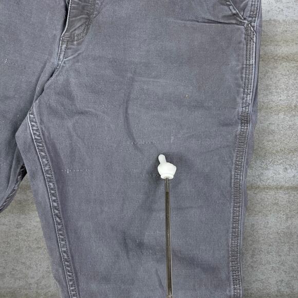 Vintage 90s Carhartt Carpenter Pants 36x28 Relaxed Fit Grey Canvas Dungarees - Picture 11 of 11